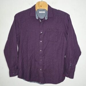 Tommy Bahama Maroon Speckled Long Sleeve Button Down Shirt Men's XLT